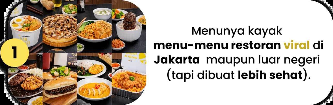 Menunya kayak menu-menu restoran viral di Jakarta  maupun luar negeri (tapi dibuat lebih sehat).