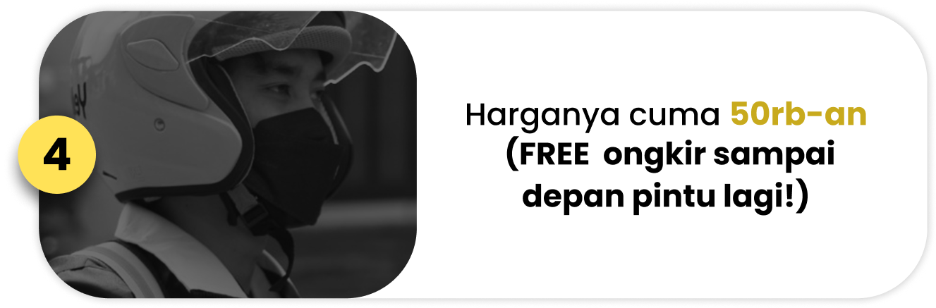 Dan… Kabar terbaiknya, harganya cuma 50rban (FREE  ongkir sampai depan pintu lagi!)