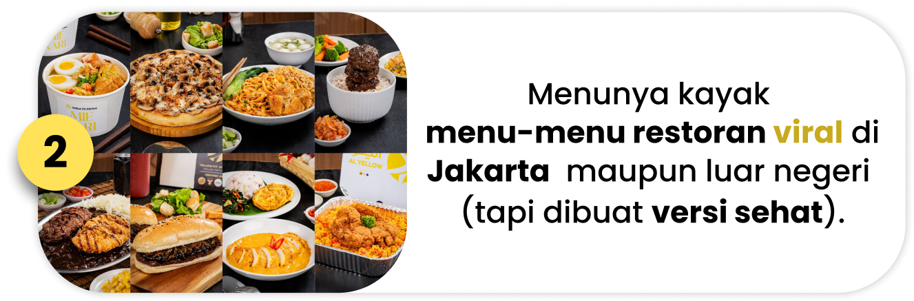 Menunya kayak menu-menu restoran viral di Jakarta  maupun luar negeri (tapi dibuat versi sehat).